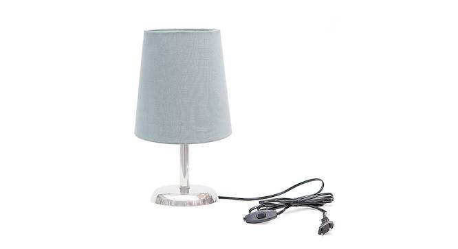 Gaetan Grey Cotton Shade Table Lamp With Nickel Metal Base (Nickel & Grey) by Urban Ladder - Front View Design 1 - 531313