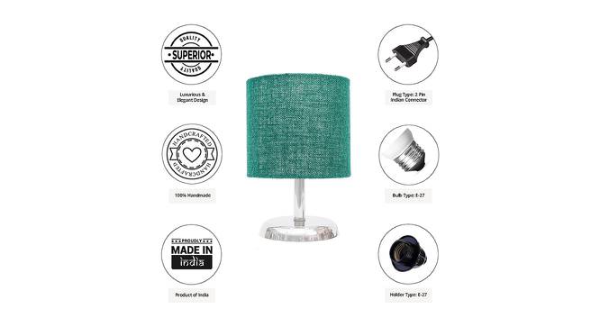 Onofrio Dark Green Jute Shade Table Lamp With Nickel Metal Base (Nickel & Dark Green) by Urban Ladder - Cross View Design 1 - 531316