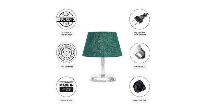 Ortensia Dark Green Jute Shade Table Lamp With Nickel Metal Base (Nickel & Dark Green) by Urban Ladder - Cross View Design 1 - 531320
