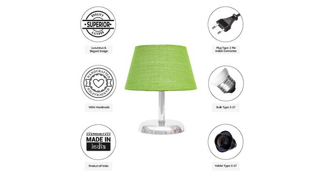 Bambie Light Green Jute Shade Table Lamp With Nickel Metal Base (Nickel & Light Green) by Urban Ladder - Cross View Design 1 - 531321