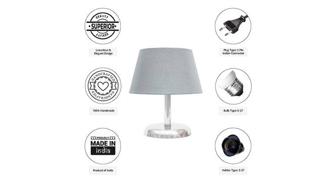 Ciandra Grey Cotton Shade Table Lamp With Nickel Metal Base (Nickel & Grey) by Urban Ladder - Cross View Design 1 - 531322