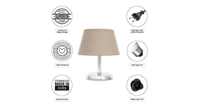 Ginnette Grey Cotton Shade Table Lamp With Nickel Metal Base (Nickel & Grey) by Urban Ladder - Cross View Design 1 - 531323