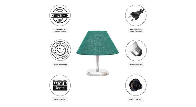 Donnalyn Dark Green Jute Shade Table Lamp With Nickel Metal Base (Nickel & Dark Green) by Urban Ladder - Cross View Design 1 - 531324