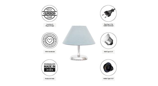 Primavera Grey Cotton Shade Table Lamp With Nickel Metal Base (Nickel & Grey) by Urban Ladder - Cross View Design 1 - 531326