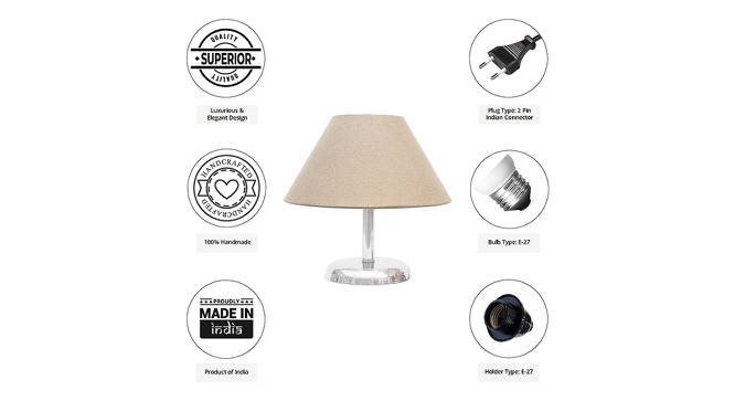 Bravo Grey Cotton Shade Table Lamp With Nickel Metal Base (Nickel & Grey) by Urban Ladder - Cross View Design 1 - 531327