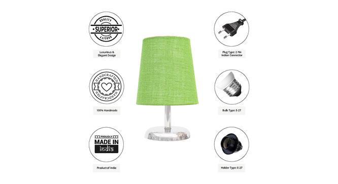 Arnolfo Light Green Jute Shade Table Lamp With Nickel Metal Base (Nickel & Light Green) by Urban Ladder - Cross View Design 1 - 531329