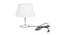 Nedda White Cotton Shade Table Lamp With Nickel Metal Base (Nickel & White) by Urban Ladder - Front View Design 1 - 531381