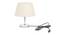 Dahnya Off White Cotton Shade Table Lamp With Nickel Metal Base (Nickel & Off White) by Urban Ladder - Front View Design 1 - 531382