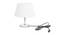 Nilda White Cotton Shade Table Lamp With Nickel Metal Base (Nickel & White) by Urban Ladder - Front View Design 1 - 531384
