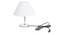 Donnella White Cotton Shade Table Lamp With Nickel Metal Base (Nickel & White) by Urban Ladder - Front View Design 1 - 531386