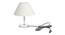 Bionca Off White Cotton Shade Table Lamp With Nickel Metal Base (Nickel & Off White) by Urban Ladder - Front View Design 1 - 531388