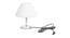 Dahna White Cotton Shade Table Lamp With Nickel Metal Base (Nickel & White) by Urban Ladder - Front View Design 1 - 531390
