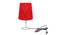 Carabelle Red Jute Shade Table Lamp With Nickel Metal Base (Nickel & Red) by Urban Ladder - Front View Design 1 - 531392