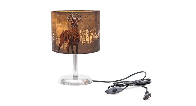 Enriqueta Multicolor Silk Shade Table Lamp With Nickel Metal Base by Urban Ladder - Front View Design 1 - 531395