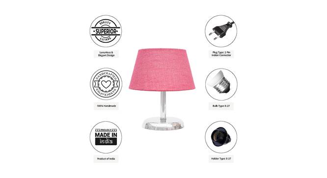 Belladonna Pink Jute Shade Table Lamp With Nickel Metal Base (Nickel & Pink) by Urban Ladder - Cross View Design 1 - 531402