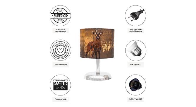 Enriqueta Multicolor Silk Shade Table Lamp With Nickel Metal Base by Urban Ladder - Cross View Design 1 - 531419
