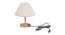 Bambina Beige Linen Shade Table Lamp With Brown Mango Wood Base (Wooden & Beige) by Urban Ladder - Front View Design 1 - 531467