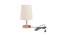 Rochelle Beige Linen Shade Table Lamp With Brown Mango Wood Base (Wooden & Beige) by Urban Ladder - Front View Design 1 - 531469