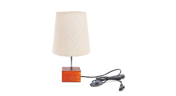Milo Beige Linen Shade Table Lamp With Brown Mango Wood Base (Wooden & Beige) by Urban Ladder - Front View Design 1 - 531484