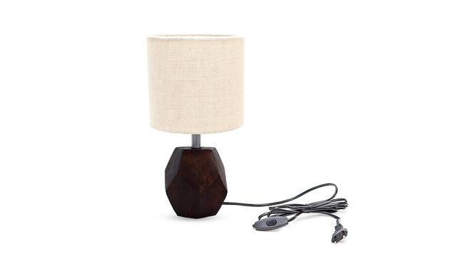 Remy Beige Jute Shade Table Lamp With Brown Mango Wood Base (brown & beige) by Urban Ladder - Front View Design 1 - 531486