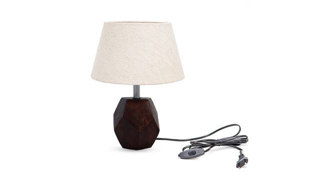 Arabella Beige Linen Shade Table Lamp With Brown Mango Wood Base (brown & beige) by Urban Ladder - Front View Design 1 - 531490