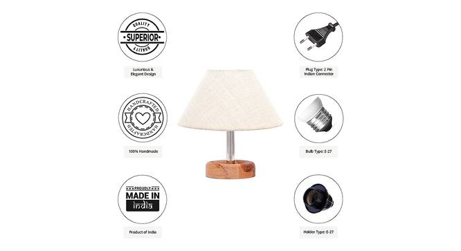 Cosmo Beige Jute Shade Table Lamp With Brown Mango Wood Base (Wooden & Beige) by Urban Ladder - Cross View Design 1 - 531491