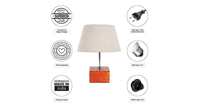 Klaus Beige Linen Shade Table Lamp With Brown Mango Wood Base (Wooden & Beige) by Urban Ladder - Cross View Design 1 - 531505