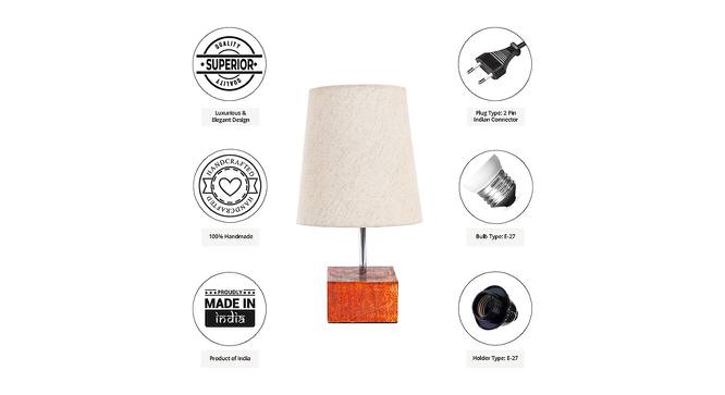 Milo Beige Linen Shade Table Lamp With Brown Mango Wood Base (Wooden & Beige) by Urban Ladder - Cross View Design 1 - 531509