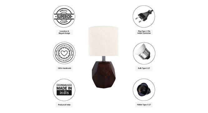 Kayden Beige Linen Shade Table Lamp With Brown Mango Wood Base (brown & beige) by Urban Ladder - Cross View Design 1 - 531513