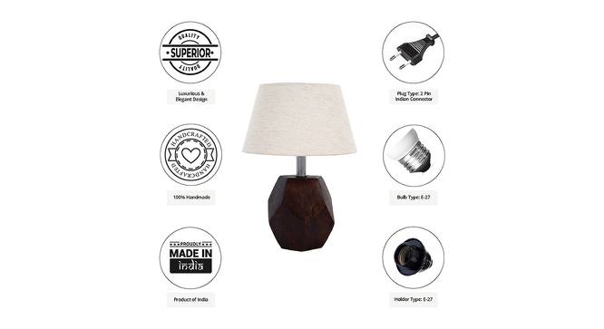 Arabella Beige Linen Shade Table Lamp With Brown Mango Wood Base (brown & beige) by Urban Ladder - Cross View Design 1 - 531515