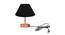 Romalda Black Cotton Shade Table Lamp With Brown Mango Wood Base (Wooden & Black) by Urban Ladder - Front View Design 1 - 531566
