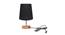 Michelangelo Black Cotton Shade Table Lamp With Brown Mango Wood Base (Wooden & Black) by Urban Ladder - Front View Design 1 - 531567