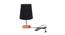 Geronimo Black Cotton Shade Table Lamp With Brown Mango Wood Base (Wooden & Black) by Urban Ladder - Front View Design 1 - 531568