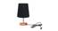 Galileo Black Cotton Shade Table Lamp With Brown Mango Wood Base (Wooden & Black) by Urban Ladder - Front View Design 1 - 531569