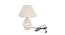 Bellamy Beige Linen Shade Table Lamp With Wooden White Mango Wood Base (Wooden White & Beige) by Urban Ladder - Front View Design 1 - 531584