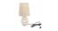 Amelie Beige Jute Shade Table Lamp With Wooden White Mango Wood Base (Wooden White & Beige) by Urban Ladder - Front View Design 1 - 531585