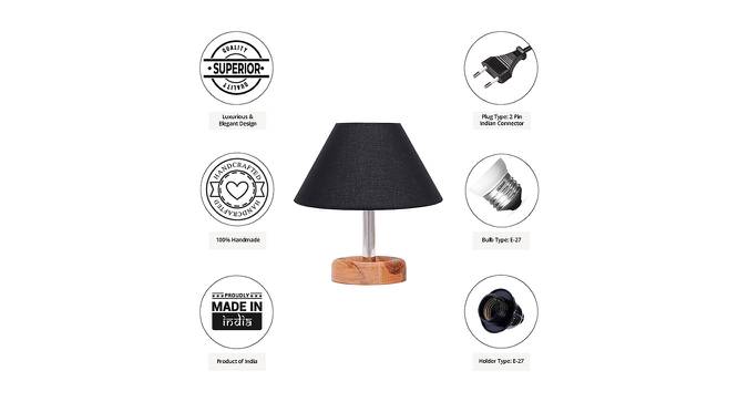 Ciana Black Cotton Shade Table Lamp With Brown Mango Wood Base (Wooden & Black) by Urban Ladder - Cross View Design 1 - 531589