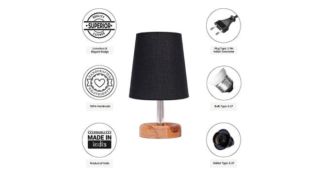 Michelangelo Black Cotton Shade Table Lamp With Brown Mango Wood Base (Wooden & Black) by Urban Ladder - Cross View Design 1 - 531592