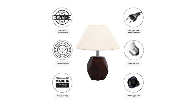 Hayden Beige Jute Shade Table Lamp With Brown Mango Wood Base (brown & beige) by Urban Ladder - Cross View Design 1 - 531598