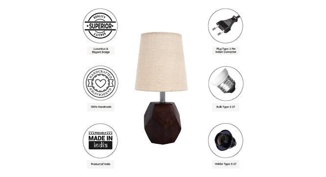 Emma Beige Jute Shade Table Lamp With Brown Mango Wood Base (brown & beige) by Urban Ladder - Cross View Design 1 - 531599