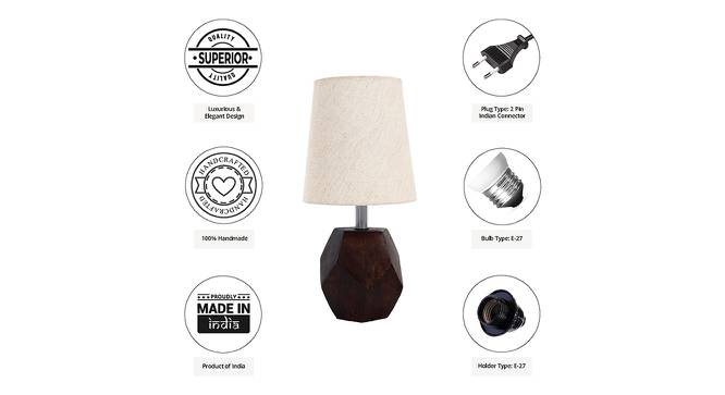 Mateo Beige Linen Shade Table Lamp With Brown Mango Wood Base (brown & beige) by Urban Ladder - Cross View Design 1 - 531600