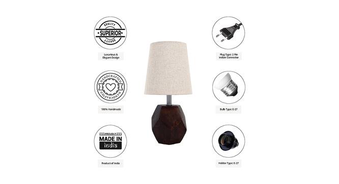 Leo Beige Linen Shade Table Lamp With Brown Mango Wood Base (brown & beige) by Urban Ladder - Cross View Design 1 - 531601