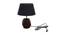 Asher Black Cotton Shade Table Lamp With Brown Mango Wood Base (Brown & Black) by Urban Ladder - Front View Design 1 - 531670