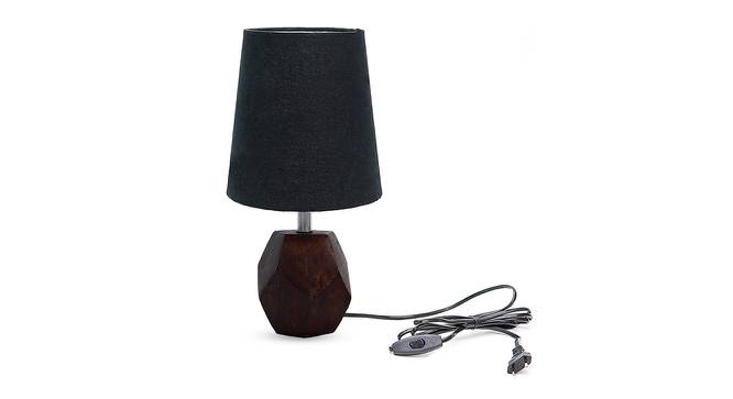 Alexander Black Cotton Shade Table Lamp With Brown Mango Wood Base (Brown & Black) by Urban Ladder - Front View Design 1 - 531677