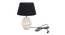 Owen Black Cotton Shade Table Lamp With Wooden White Mango Wood Base (Wooden White & Black) by Urban Ladder - Front View Design 1 - 531681