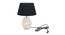 Leia Black Cotton Shade Table Lamp With Wooden White Mango Wood Base (Wooden White & Black) by Urban Ladder - Front View Design 1 - 531682