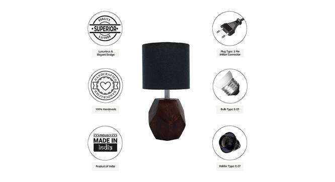 Molly Black Cotton Shade Table Lamp With Brown Mango Wood Base (Brown & Black) by Urban Ladder - Cross View Design 1 - 531694