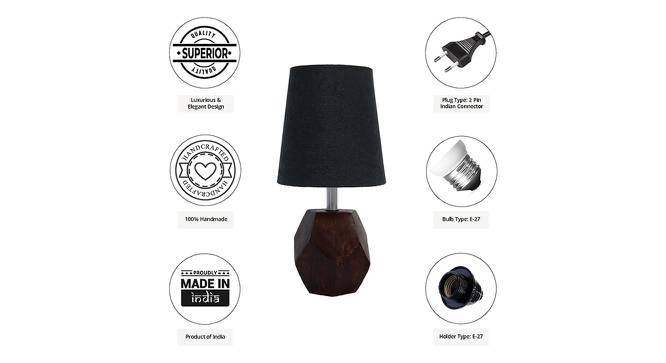 Alexander Black Cotton Shade Table Lamp With Brown Mango Wood Base (Brown & Black) by Urban Ladder - Cross View Design 1 - 531702
