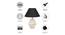 Arian Black Cotton Shade Table Lamp With Wooden White Mango Wood Base (Wooden White & Black) by Urban Ladder - Cross View Design 1 - 531708