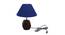 Ethan Blue Cotton Shade Table Lamp With Brown Mango Wood Base (Brown & Blue) by Urban Ladder - Front View Design 1 - 531772
